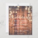Search for wood background wedding invitations String lights