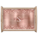 Search for rose gold serving trays brushed metal