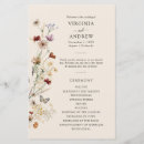 Search for fall wedding programs Watercolor floral