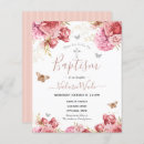 Search for pink floral baptism invitations Botanical