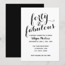 Search for formal 40th birthday invitations Black and white