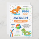 Search for dinosaur pool party invitations Three