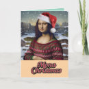 Search for mona lisa christmas cards Santa