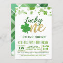 Search for lucky one birthday invitations St patrick's day