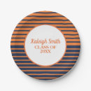 Search for navy blue and orange plates For her