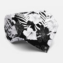 Search for black and white floral ties Hibiscus