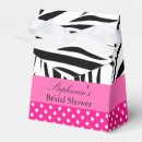 Search for hot pink and black favor boxes Bridal shower