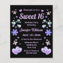Search for pink black sweet 16 invitations Stylish