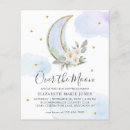 Search for light blue baby shower invitations Over the moon