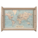 Search for world map serving trays Lithographed