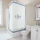 Search for navy blue and white shower curtains Monogrammed