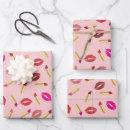 Search for lips wrapping paper Gold