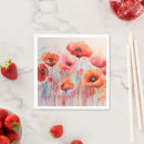 Search for poppy flower napkins Red poppies
