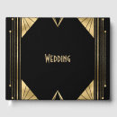 Search for art deco wedding guest books Black and gold