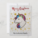 Search for unicorn christmas cards Glitter