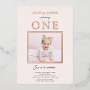 Search for rose gold 1st birthday invitations Girl