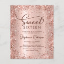 Search for elegant sweet 16 invitations Rose gold