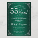 Search for 55th wedding anniversary invitations Emerald green