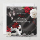 Search for black masquerade party invitations Roses