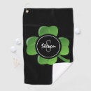 Search for shamrock golf towels Four leaf clover