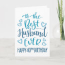 Search for 40th husband birthday cards Blue