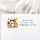 Search for owl return address labels watercolor