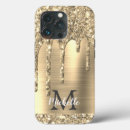 Search for metallic gold iphone cases Monogram initial