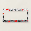 Search for red heart license plate frames Animal paws