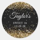 Search for black and gold stickers 16th birthday