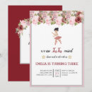 Search for girls pink 14th birthday invitations Cute pink dancer