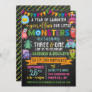 Search for monster birthday invitations boys