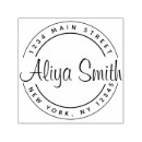 Search for elegant return address rubber stamps Circle text script