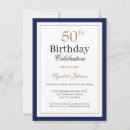 Search for blue and gold 50th birthday invitations Fifty