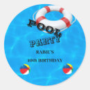 Search for pool party birthday stickers Cool