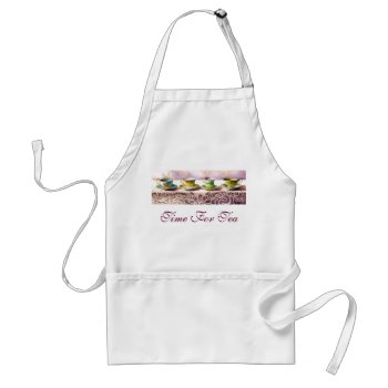 0001 Row Of Teacups Adult Apron by RuthGarrison at Zazzle