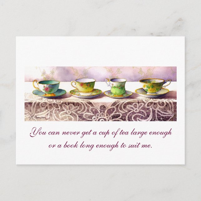 0001 Row of Teacups C.S. Lewis Postcard (Front)