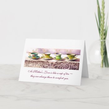 0001 Row Of Teacups Mother's Day Card by RuthGarrison at Zazzle