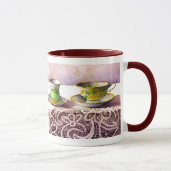 0001 Row Of Teacups Mug by RuthGarrison at Zazzle