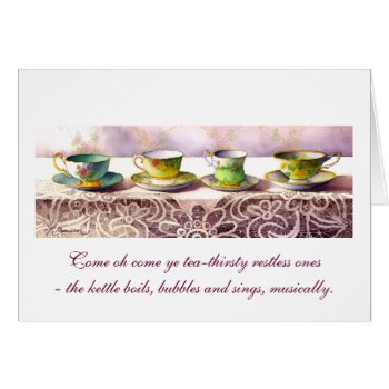 0001 Row Of Teacups Rabindranath Tagore Card by RuthGarrison at Zazzle