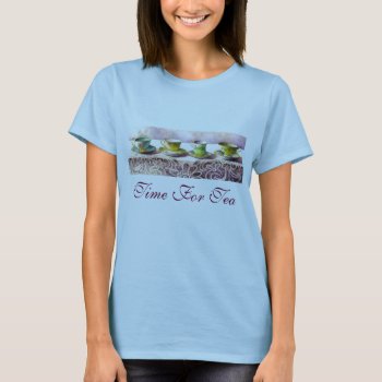 0001 Row Of Teacups T-shirt by RuthGarrison at Zazzle