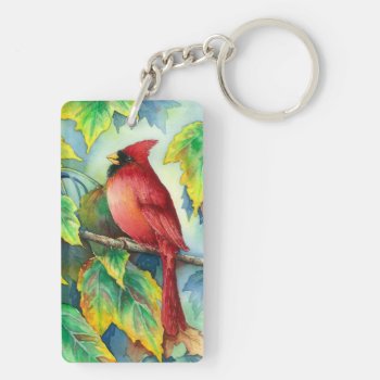 0004 Cardinal Keychain by RuthGarrison at Zazzle