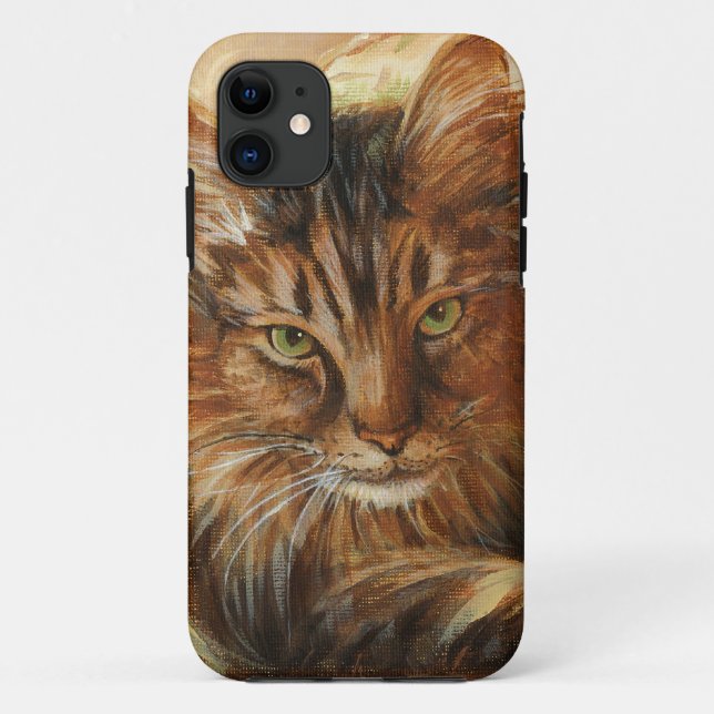 0005 Cat on Pillow Case-Mate iPhone Case (Back)