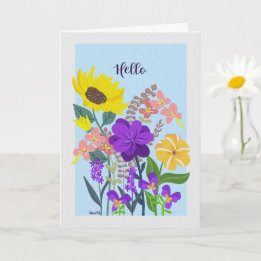 0008 Hello Bouquet Card