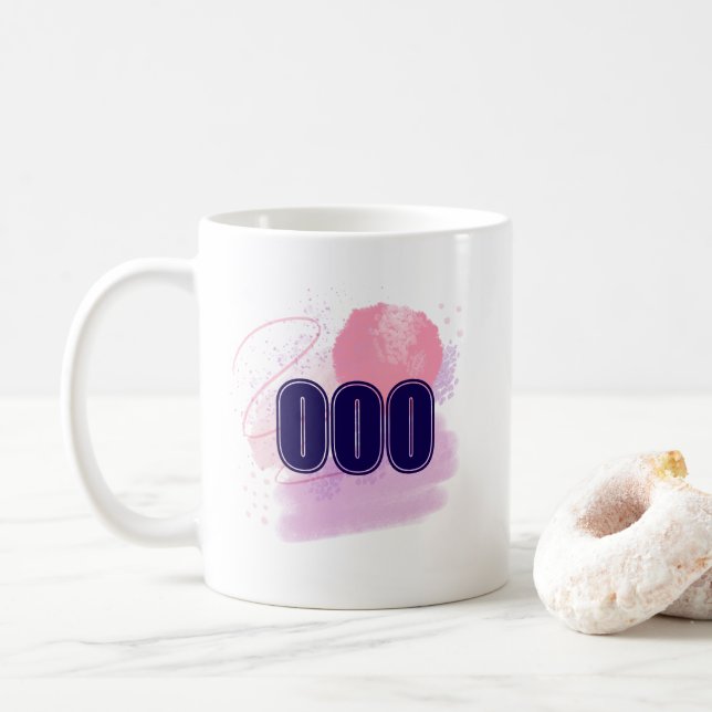 000 Angel Number Pink Blue Spiritual Awakening Coffee Mug (With Donut)