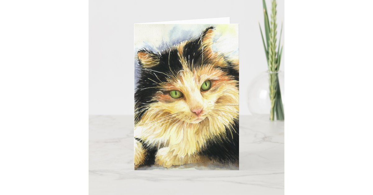 0010 Calico Cat Birthday Card | Zazzle.com