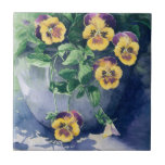 0011 Pansies in Planter Tile<br><div class="desc">From an original watercolor painting by Ruth Garrison.</div>