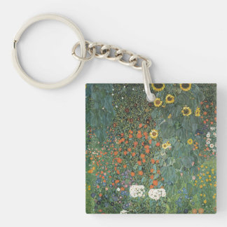 001-008 Gustav Klimt "Sunflower Farm Garden" Keychain