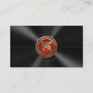 [001] Assyrian Winged Lion - Gold Lamassu Business Card