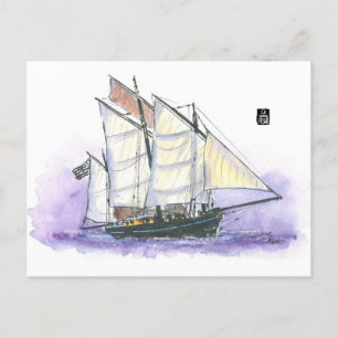 (001) Le Corentin - Lugger Tall Ship Postcard