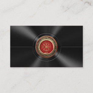 [001] Vegvisir - Gold Viking Magic Runic Compass Business Card
